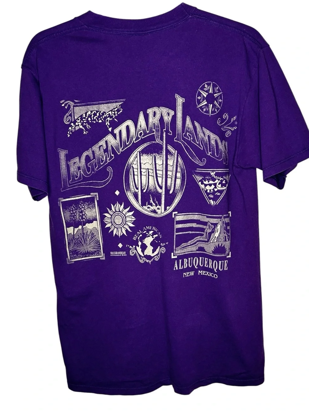Vintage 1992 Jerzees Legendary Lands Albuquerque T Shirt M Purple Southwestern